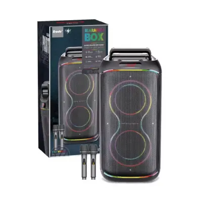 Boxa Portabila Prpfesionala Party Speaker cu Bluetooth si 2 Microfoane