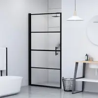 Gossi usa de dus, negru, 81x195 cm, sticla securizata semi-mata