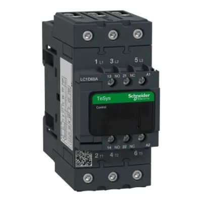 Contactor, TeSys Deca, 3P(3 NO), AC-3/AC-3e, <=400V, 65A, bobina 100V AC 50/60Hz, borne cu surub