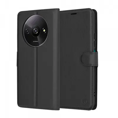 Husa pentru Xiaomi Redmi A3x / A3, Techsuit, Leather Folio, Neagra