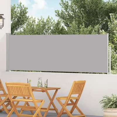 vidaXL Copertină laterală retractabilă de terasă, gri, 100 x 500 cm