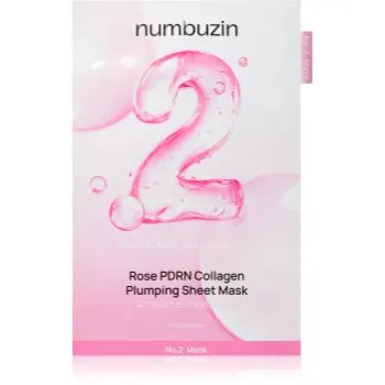 Numbuzin No. 2 Rose PDRN Collagen Plumping Sheet Mask mască textilă hidratantă pentru o piele mai luminoasa