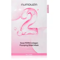 Numbuzin No. 2 Rose PDRN Collagen Plumping Sheet Mask mască textilă hidratantă pentru o piele mai luminoasa