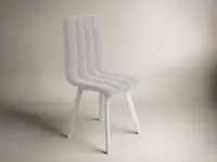 Scaun Karma Tapitat Gri Deschis Alb
