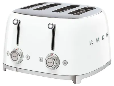 Prăjitor de pâine Smeg - 50’s Style TSF03WHEU, 2000W, 6 trepte, alb
