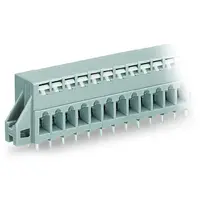 PCB terminal block; push-button; 2.5 mm²; Pin spacing 5 mm; 2-pole; CAGE CLAMP®; clamping collar; 2,50 mm²; gray