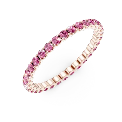 Inel eternity din aur roz cu rubine de 0.7ct