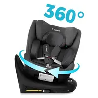 Scaun auto pentru copii, Kidnort, cu baza isofix, picior stabilizator, rotativ 360, i-Size R129, tetiera cu spuma de memorie, 40-150 cm, parasolar reglabil, Orn Blue