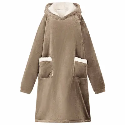 vidaXL Hanorac pătură Culoare Cămilă M Fleece și Flanel