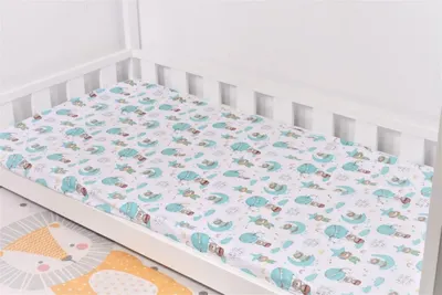 Cearsaf bumbac model Ursuleti pat 90x200 cm