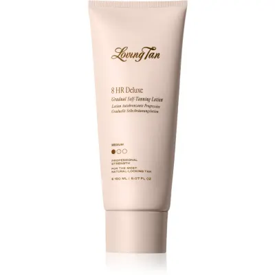 Loving Tan Deluxe Gradual Tan lotiune de corp hranitoare pentru a scoate in evidenta bronzul culoare Medium 150 ml