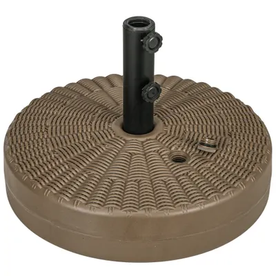 Outsunny Bază pentru Umbrelă cu Butoane Rotative Încorporate și Duză Laterală, Ø51x36 cm, Maro | Aosom Romania
