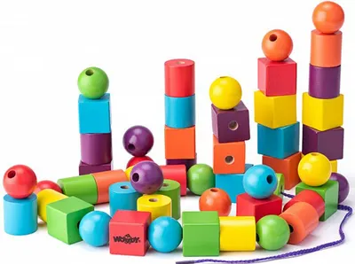 Set de creatie Woody - Margele din lemn de insirat, maxi