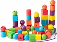 Set de creatie Woody - Margele din lemn de insirat, maxi