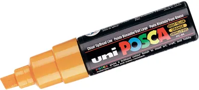 Marker permanent cu un varf tesit Uni Posca - PC-8K, 8 mm, galben deschis
