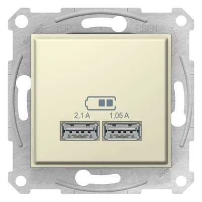 Sedna - Incarcator Dublu Usb 2.1 A - Bej