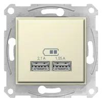 Sedna - Incarcator Dublu Usb 2.1 A - Bej