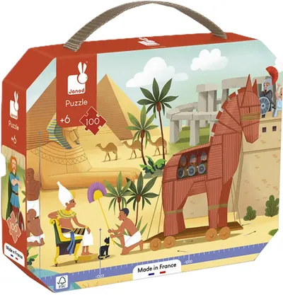 Puzzle pentru copii Janod - Mitologie și Antichitate, 100 de piese