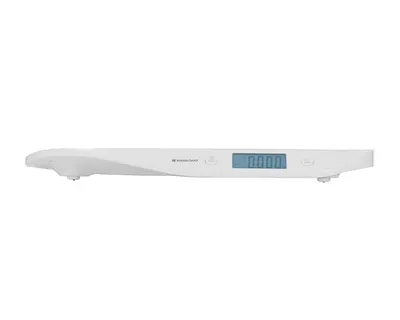 Cantar digital pentru bebelusi KikkaBoo Lyra White,design compact cu afisaj LCD cu lumina alba, functie Hold,functie tara,oprire automata dupa 2 minute,precizie de la 50g pana la 20kg,Suprafata concava ergonomica+centimetru