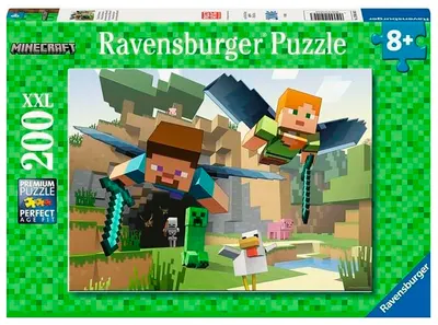 Puzzle Ravensburger din 200 XXL piese - Aventuri Minecraft