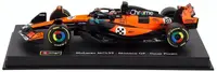 Model de colecție Bburago Mașini de curse - McLaren MCL39 #81 Oscar Piastri 3rd Monaco GP Formula 1 (2025) (with pilot and showcase)