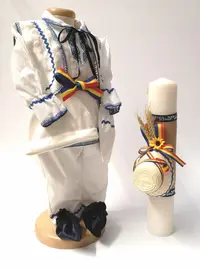 Set Costum National Victoras 7 si Lumanare Botez Traditional
