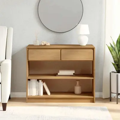 vidaXL Măsuță consolă "SAUDA", stejar, 89,5x36,5x73 cm, lemn masiv pin