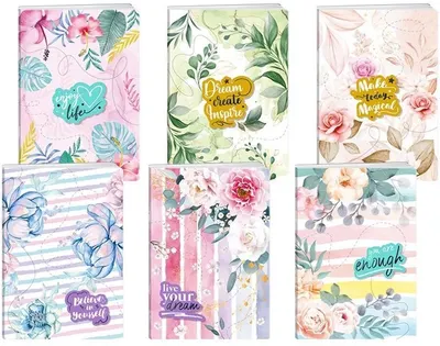 Caiet Play - Floral, A4, 96 coli , rânduri largi , sortiment