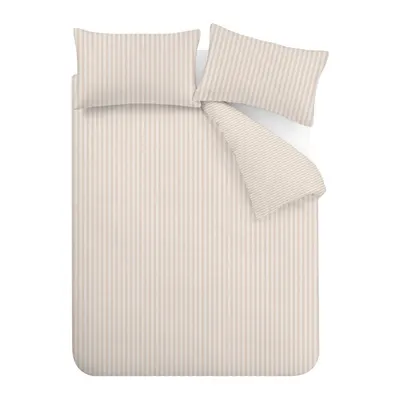 Lenjerie de pat bej pentru pat dublu cu 3 piese 200x200 cm Epping Textured Stripe – Catherine Lansfield