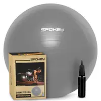 Minge fitness Spokey Fitball III 75 cm, PVC, pompa inclusa, Gri