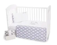 Set lenjerie de pat cu broderie Kikka Color Little Angel Clouds, 5 articole