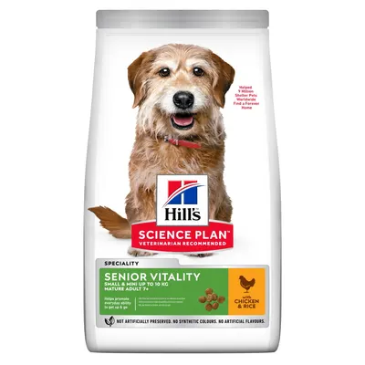 HILLS SP CANINE SENIOR VITALITY S&M CHK, hrana uscata pentru caini seniori de talie mica, cu pui, 1.5 KG