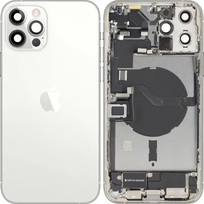 Capac Baterie Apple iPhone 12 Pro Max, Cu Carcasa Mijloc, Full Parts, Argintiu, Swap