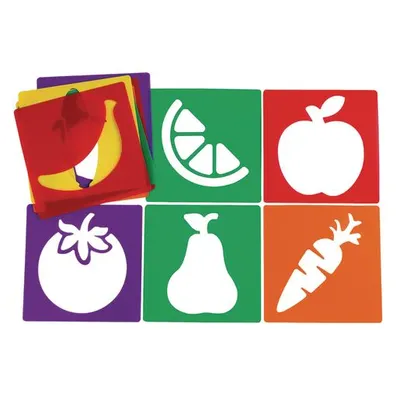 Set de 12 șabloane cu fructe și legume, 20 x 20 cm