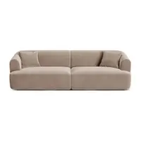 Canapea maro deschis cu tapițerie din catifea 255 cm Campi – Cosmopolitan Design