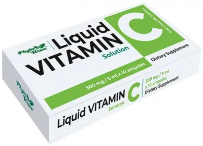 Liquid Vitamin C, 500 mg/5 ml, 10 fiole, Phyto Wave