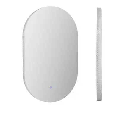 kleankin Oglindă de Perete cu Lumină LED în 3 Culori și Funcție Anti-Aburire, 81x51x4.5 cm, Transparent | Aosom Romania