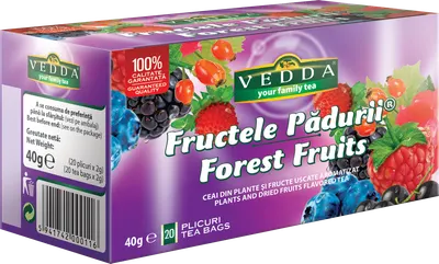 Ceai din fructe de padure, 20 plicuri x 2g, Vedda