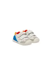 Pantofi sport cu imprimeu si segment dublu cu inchidere velcro - Alb