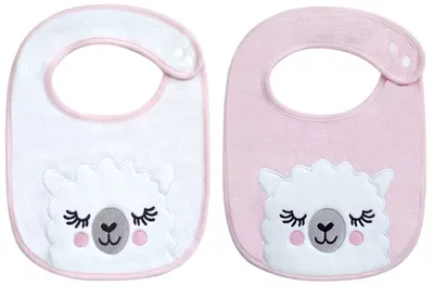 Set 2 bavete Kikka Sleepy Lama Pink