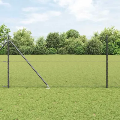 vidaXL Gard hexagonal cu stâlp 50 x 1 m Oțel cu strat de PVC Gri Plasă
