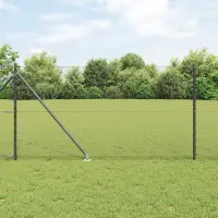 vidaXL Gard hexagonal cu stâlp 50 x 1 m Oțel cu strat de PVC Gri Plasă