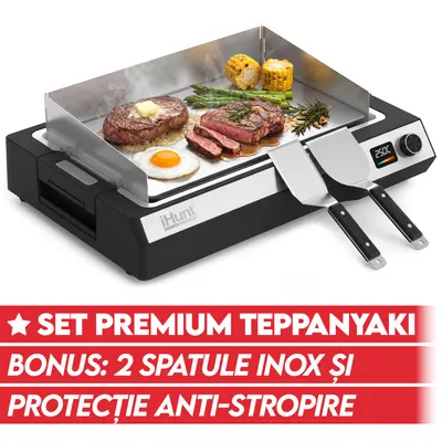 Plita electrica iHunt BRO Teppanyaki Grill, 1650W, Placa detasabila