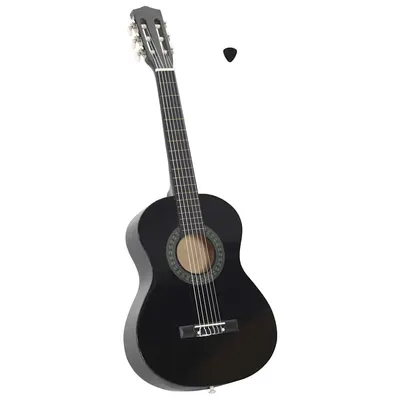 vidaXL Chitară clasică pentru începători și copii, negru, 1/2 34"