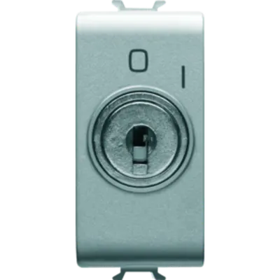 Intrerupator 2p 250v Ac - 16ax - With Key - Symbol 0/i - 1 Module - Titanium - Chorus