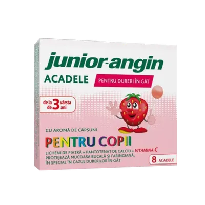Junior Angin acadele cu aroma de capsuni, Klosterfrau | 8 buc