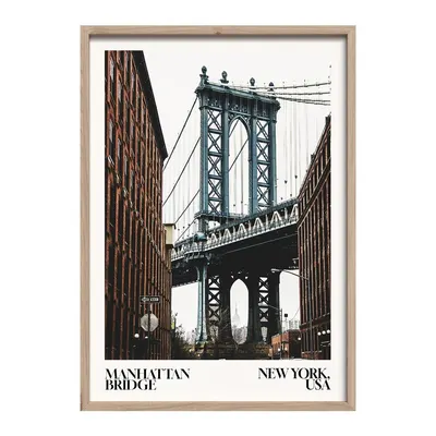 Tablou cu ramă imprimat 50x70 cm NY Bridge – Styler