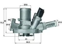 Termostat lichid racire (80 C, in carcasa) potrivit ABARTH 500 595 695, 500C 595C 695C, GRANDE PUNTO, PUNTO, PUNTO EVO; ALFA ROMEO GIULIETTA, GIULIETTA HATCHBACK, MITO 1.2-2.0D 09.07-