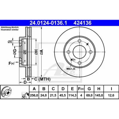 Disc frana ATE 24.0124-0136.1