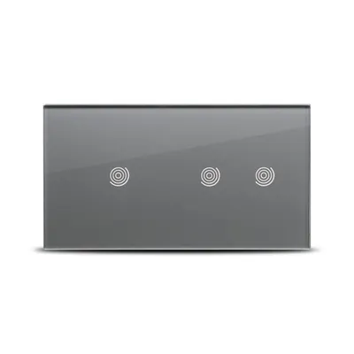 Panou dublu gri 2T+1T, aparataj touch PULSAR NS